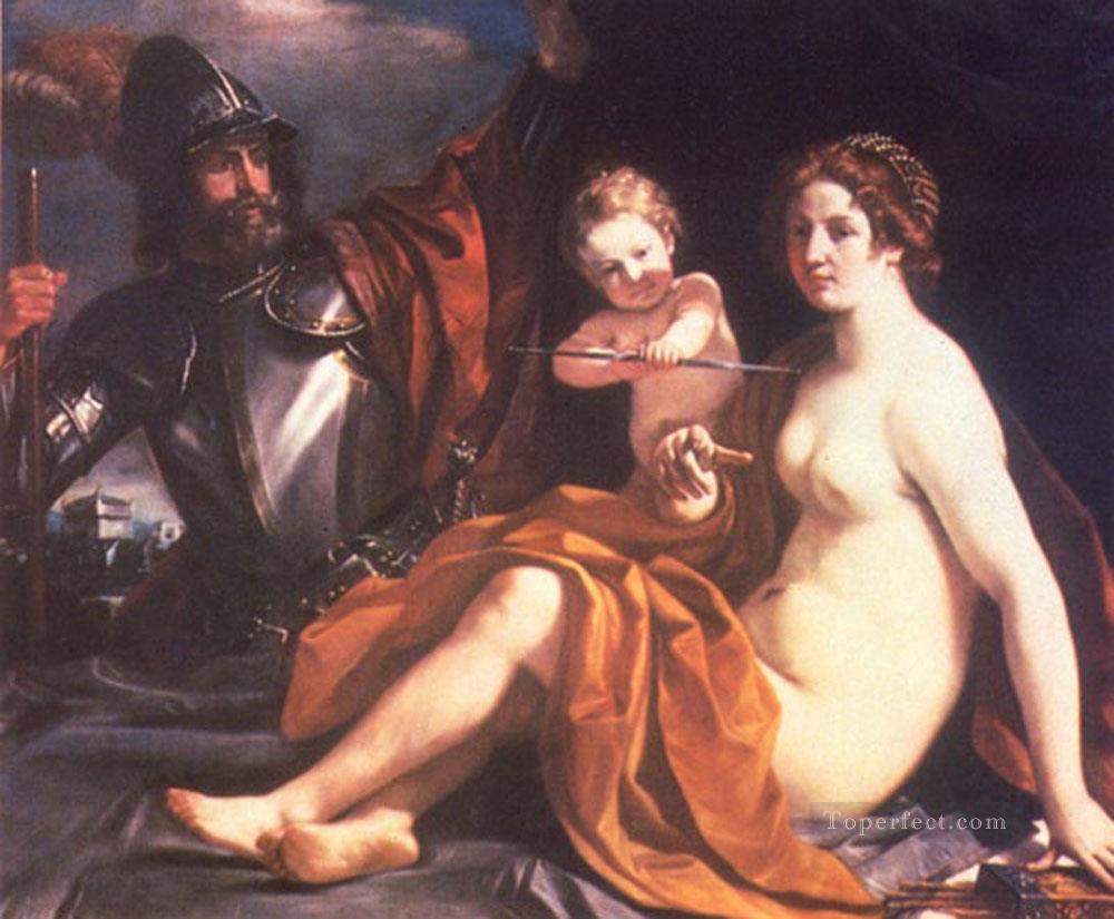 Venus Mars and Cupid Baroque Guercino Oil Paintings